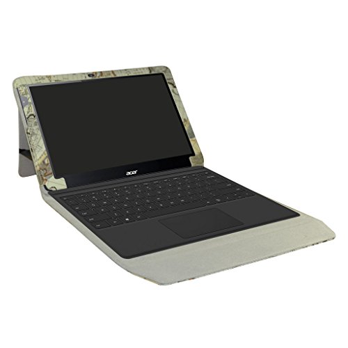 Acer Switch Alpha 12 Hülle,Mama Mouth 2-in-1 Abnehmbare PU-lederne Case hülle mit Standfunktion für 12″ Acer Aspire Switch Alpha 12 Windows 10 Tablet,Landkarte - 3