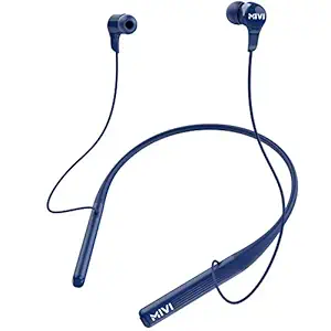 Mivi Collar 2B Wireless Earphones, Bluetooth Earphones with mic, Fast Charging, Powerful Bass, HD Sound and Made in India Neckband - Blue