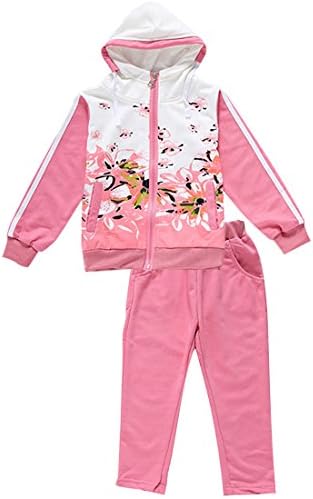 MAOMAO Kids Girls Flowers Tracksuit Jacket & Trouser Sports Hoodie Bottom Joggers Watermelon red-150
