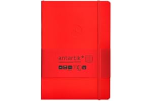 Antartik CUADERNO CON GOMILLA NOTES TAPA BLANDA A5 HOJAS CUADRICULA ROJO 80 HOJAS 80 GR FSC