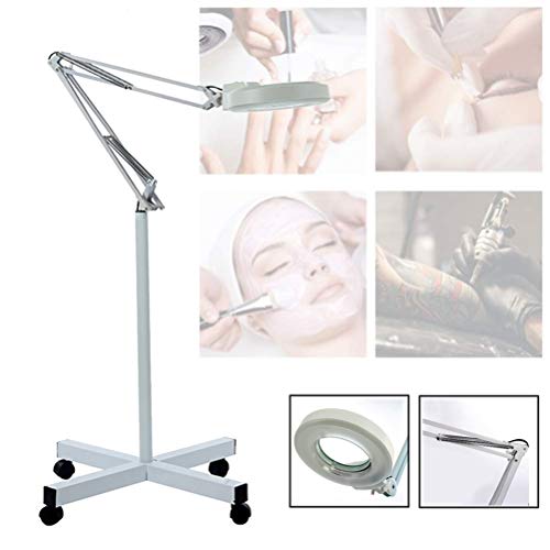 Preisvergleich Produktbild Kosmetiklampe Kaltlicht Lupenleuchte mit LED Spring Folding Einstellbare Halterung Universal-Radstand für Beauty Nail Tattoo,8X