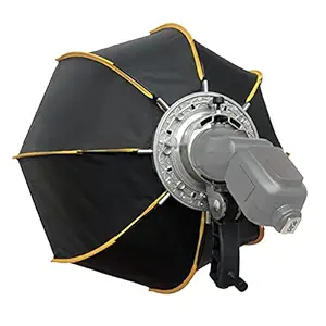 VIBLITZ Octagonal Softbox with S-Type Bracket Holder (with Bowens Mount) and Carrying Bag for Speedlite Studio Flash Monolight, Portrait and Product Photography (OKTA Soft Box 70 cm)