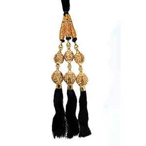 SANARA Tassles Hair Extensions For Women And Girls/Parandi Used As Braid/Parandi Choti Hair For Women (Golden) (Black)