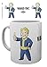 Produktbild empireposter - Fallout 4 - Vault Boy - Größe (cm), ca. Ø8,5 H9,5 - Lizenz Tassen, NEU - Beschreibung: - Keramik Tasse, weiß, bedruckt, Fassungsvermögen 320 ml, offiziell lizenziert, spülmaschinen- und mikrowellenfest -