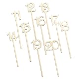 OULII 11-20 Hochzeit Tischnummern Halter Basis für Hochzeit Startseite Dekoration 10ST (Holz Farbe) - 3