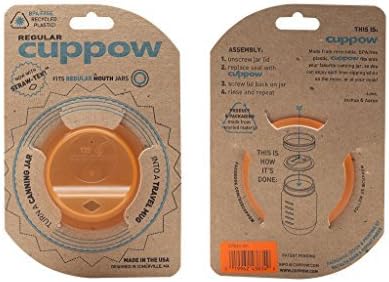 Cuppow Canning Jar Drinking Lid - Regular Mouth - Orange by Cuppow