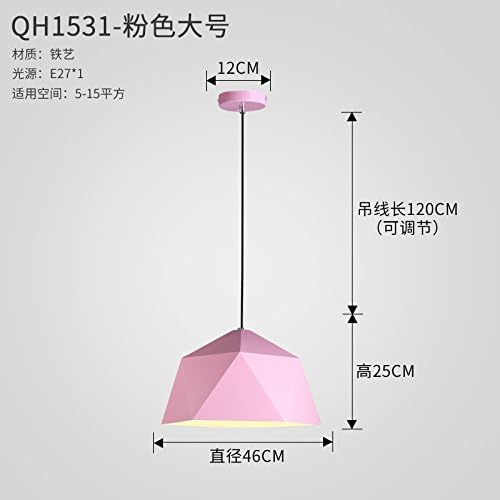 YYHAOGE Chandeliers/Ceiling Light Iron Multilateral Diamond Terrace Bar And Restaurant Is A Retro Geometric Chandelier, Vermicelli Large