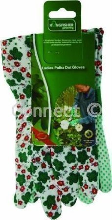 Kingfisher Damen Gepunktet Gartenhandschuhe (1 Paar) (Bonnington kunststoffe, Zubehör) Hergestellt aus 100% reine baumwolle