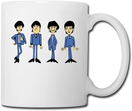 HFYEN Classic White Coffee Mug Cartoon Band Logo Mug
