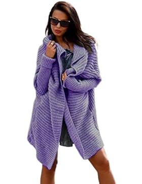 Damen Frauen Cardigan Lang Pulli Pullover Strickjacke Wasserfall Oversize Cardigan damen strick S M L XL36 38...