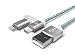 Produktbild EVOMIND 2in1 Kabel Blitz Micro USB in geflochtenes Nylon 1M Ladekabel kompatibel mit Phone Pad Pod und kompatible Geräte Samsung HTC Nexus LG Huawei Xiaomi Honor Oppo und mehr - 1M Blau