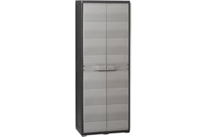 vidaXL Garden Storage Cabinet with 3 Shelves Black and Grey Tool Locker Shed