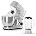 Produktbild Klarstein Carina Argentea Set • Küchenmaschine • Rührmaschine • Knetmaschine • inklusive Glaskrug • Leistung: 800 Watt • 4 Liter • Edelstahlschüssel • Spritzschutz • 5-teiliges Zubehör • silber