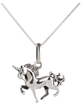 SL-Silver Set aus Kette und Anhänger kleines Einhorn 925 Silber Geschenkverpackung