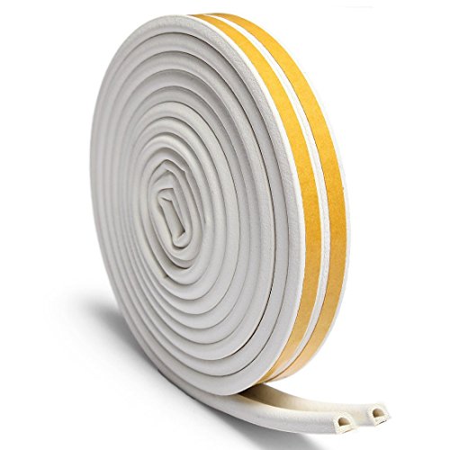 Preisvergleich Produktbild Dealglad® Selbstklebendes EPDM-Schaumstoff-Dichtungsband für Türen und Fenster, Zugluftstopper, Schalldämmung, dämpfendes Dichtungsgummi, weiß, D type 5m