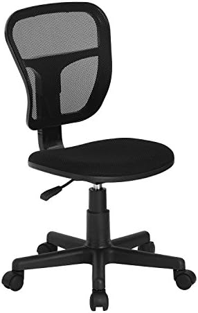 Home Office Fabric Task Computer Chair Mid Back Swivel Adjustable Height Desk Chair, Black