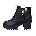 Produktbild DOLDOA Damenschuh,Winter Reißverschluss Einfarbig Biker Boots Kurzschaft Stiefel (EU: 34 Fuß Länge: 22-22.5cm / 8.9-9.1", Schwarz)