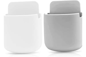 WANCALA Remote Control Holder - 2 Pcs TV Remote Holder wall mounted, Self-adhesive Remote Control Storage Box for Living Room Armchair Bedroom, Phone Holder Organizer