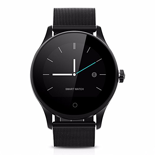 Ablebro - Smartwatch Bluetooth K88H IPS, cassa rotonda, con cardiofrequenzimetro, compatibile con Android, iPhone, Huawei, iOS
