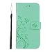 Produktbild Phone CASE Home Für iPhone XS 5,8 Zoll, Floral Flip Cover Book Case Schutzhülle Anti-Drop Anti-Kratzer und stoßfest Echt (Color : Mint Green)