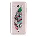 Produktbild Samsung Galaxy J7 2016 / SM-J710 (5,5 Zoll) Hülle, Hozor Schutzhülle Transparent Handyhülle Weiche Durchsichtig TPU Silikon Bumper Case Ultra Dünn Crystal Klar Kratzfest Hülle mit Muster - Blätter