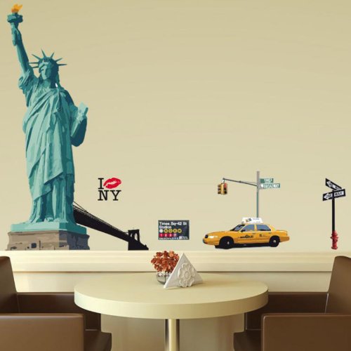 Preisvergleich Produktbild New York Statue of Liberty und Symbole Wand-Sticker