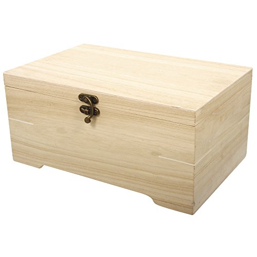 RAYHER - 62196000 - Holz Schatulle mit Einsatz, 2teilig, 28x18x13,5cm, 6 Fächer