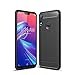 Produktbild AOBOK Hülle für Asus Zenfone Max Pro M2 ZB631KL Hülle, Schwarz Karbon Look Elastisch Stylisch Soft Flex TPU Silikon Handyhülle Schutz vor Stürzen und Stößen Schutzhülle
