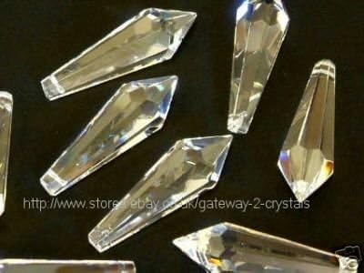 5 pieces Clear 38 mm x 15 mm Pencil Shape Prisms 30% Lead Crystals for Chandelier, Ceiling Lights, Christmas Tree, Wedding Tree, Feng Shui, Window display... etc.. By Loose Crystals FCL