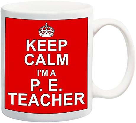 Keep Calm I'm A P.E. Teacher Red Mug Gift Present