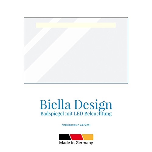 Biella – LED Badspiegel mit Beleuchtung + Waschbeckenbeleuchtung – (B) 140 cm x (H) 80 cm - 3