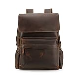 Vints Herren Jahrgang Echtes Leder Rucksack - Für 15,6-Zoll-Laptop...