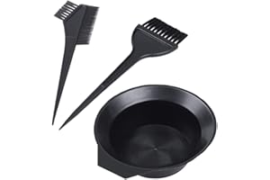 SOUIWUZI Kit de Teinture, Hair Coloring Kit Dyeing Kit Tool avec Brush Bowl Set Double Face Coloring Hairdressing Black for Salon 3PCS Salon Hair Set Kit