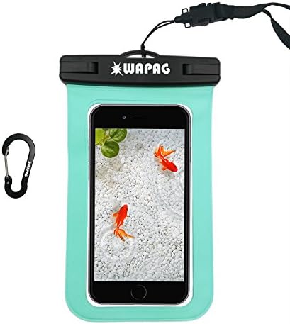 Waterproof Bag Case Pouch for iPhone 7 6s 6 6 Plus 5s Samsung Galaxy s6 Edge, s5, s4 Note 4 Cell Phone up to 6 inches Dirt/Snow/Dust Proof Fits Swimming Kayaking Skiing IPX8 to 100Feet (Turquoise)