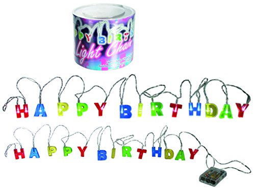 Out of the blue Lichterkette mit 15 LED, Happy Birthday, 3 Mignon Batterien-AA in PVC-Box, circa 2,30 m 57/8011