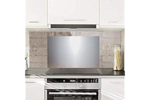 ZeroInox Pannello Paraschizzi in Acciaio Inox Aisi 304 Ideale per la Protezione delle pareti della Cucina (80 x 50 CM)