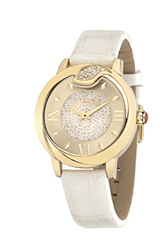 Just Cavalli R7251598502 - Reloj de cuarzo para mujer, correa de cuero color blanco