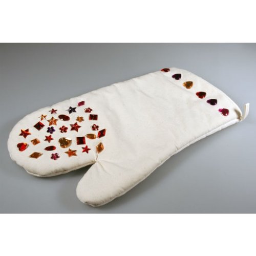 Grillhandschuh extra lang – Ofenhandschuh aus Canvas Baumwolle gesteppt, blanko zum selber Bedrucken, Bemalen - 2