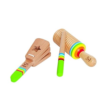 Hape E0301 Instruments de Musique en Bois Premier Age Set Rhythmique