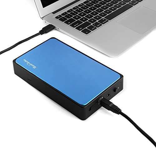 UASP Mode Festplattengehäuse, Spinido® USB 3.0 & 2.0 Aluminium Externes Festplatten Gehäuse Optimiert für 3.5″ SATA III HDD mit USB 3.0 Kabel, Tool-free ( werkzeuglose Installation ) Kompatibel mit Windows 98SE / ME / 2000 / XP /Vista / 7 / 8, Mac OS 9.0 usw. ( Blau) - 6