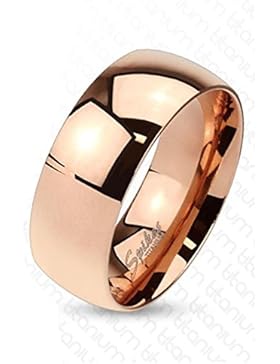 Paula & Fritz® Titan Ring roségold 8mm breit Classic Line Breit Band Ring verfügbare Ringgrößen 60 (19) – 72 (...