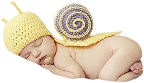 Baby Boy Girl Crochet Knit Cartoon Snails Costume Infant Clothes Photo Props 0-6 Months