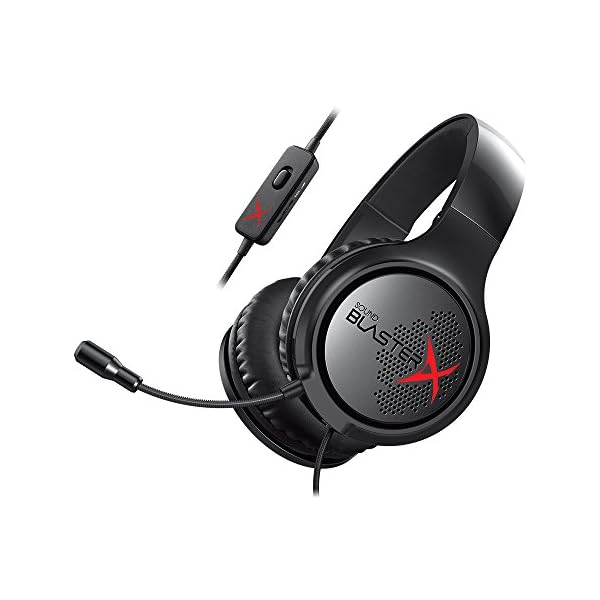 Creative Sound Blasterx H3 - Cascos Portátiles Analógicos con Micrófono para Juegos, Negro