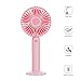 Produktbild Surenhap Mini Tragbarer Ventilator USB Wiederaufladbare batteriebetriebene Lüfter mit Standfuß und Hang-Strip - 3 Einstellungen tragbaren Schreibtisch-Fan für Office Home Outdoor-Reisen (Pink)