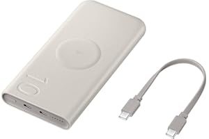 Samsung Przenośna bezprzewodowa ładowarka Power Bank Super Fast Charging 25 W, 10 000 mAh, 2 porty ładowania USB-C i bezprzewodowe ładowanie, kolor beżowy