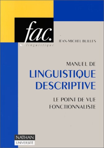Download Manuel de linguistique descriptive : Le point de vue fonctionnaliste