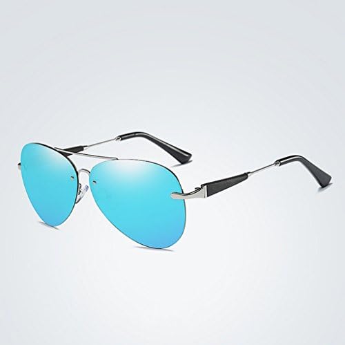 Sunglasses Men's Polarized Sunglasses / Classic Sunglasses / Frameless Colorful Series Sunglasses ( Color : Silvert/blue )