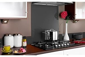 Vidriopanel Panel DE Vidrio para Cocina en Diferentes Medidas y Colores/Cristal de Protección Salpicaduras para frentes de cocinas (120x65 cm, Gris)