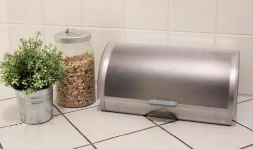 Brotkasten Edelstahl Brotbehälter mit Klappdeckel Brotbox Brotkiste Edelstahl - 7