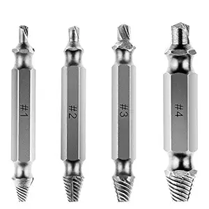 Agudo Screw Extractor Set,Drill bits Guide Set Broken Damaged Bolt Remover for Home Construction Tools and equipments,Screw Remover and Extractor Tool(4 pcs Set/Small)